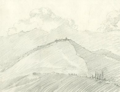 Marcus Adams - 1925 Graphite Drawing, Mountain Village