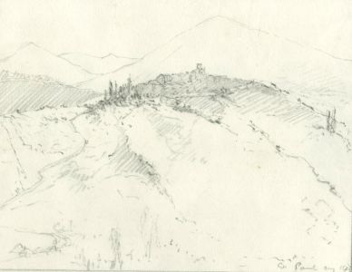 Marcus Adams - 1925 Graphite Drawing, St-Paul-de-Vence