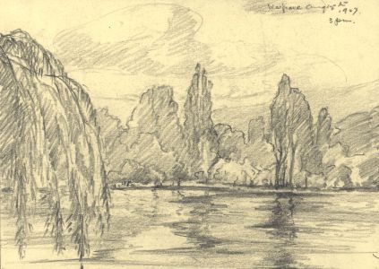 Marcus Adams - 1947 Graphite Drawing, Wargrave