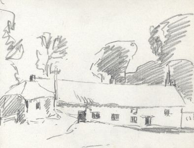 Marcus Adams - Early 20th Century Graphite Drawing, Cottage