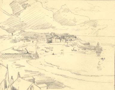 Marcus Adams - Early 20th Century Graphite Drawing, St. Ives