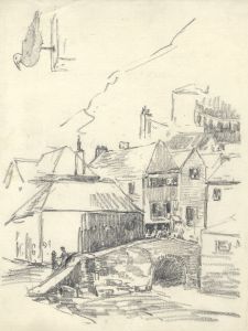 Marcus Adams - Early 20th Century Graphite Drawing, Cornish Village