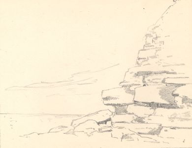 Marcus Adams - Early 20th Century Graphite Drawing, Cliff View