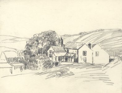 Marcus Adams - Early 20th Century Graphite Drawing, Farmstead