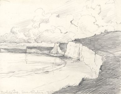 Marcus Adams - 1936 Graphite Drawing, Birling Gap, Seven Sisters