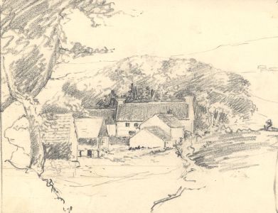 Marcus Adams - Early 20th Century Graphite Drawing, Rural Cottage