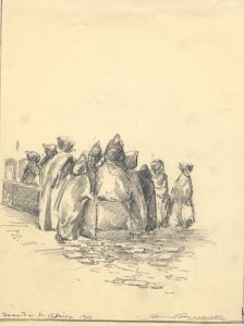 Marcus Adams - 1928 Graphite Drawing, In North Africa