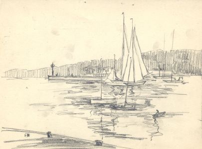 Marcus Adams - Early 20th Century Graphite Drawing, Set of 3 Harbour Scenes