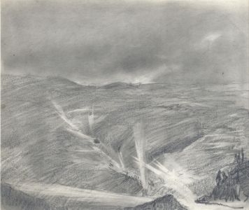 Marcus Adams - Early 20th Century Graphite Drawing, Stormy Landscape