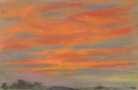 Marcus Adams - Small 1957 Pastel, Fiery Sunset