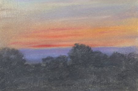 Marcus Adams - Small 1958 Pastel, Red Glow