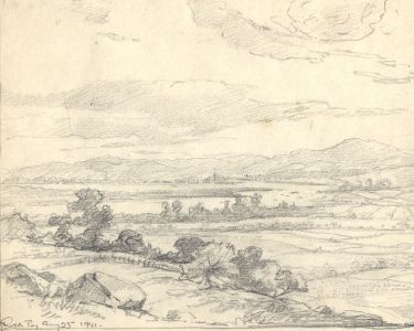 Marcus Adams - 1941 Graphite Drawing, Countryside Landscapes