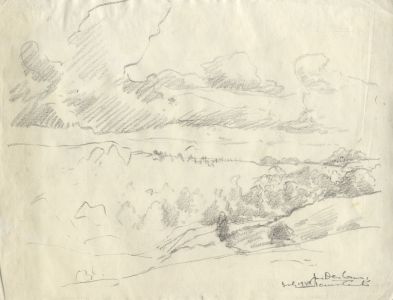 Marcus Adams - 1941 Graphite Drawing, Rural Landscapes