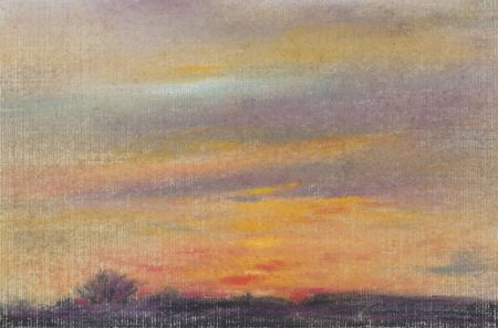 Marcus Adams - Small 1958 Pastel, Fiery Sky
