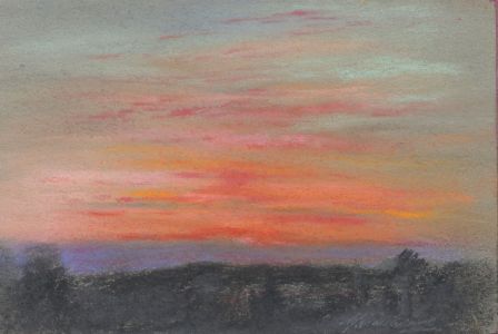 Marcus Adams - Small 1958 Pastel, Red Sky in the Morning
