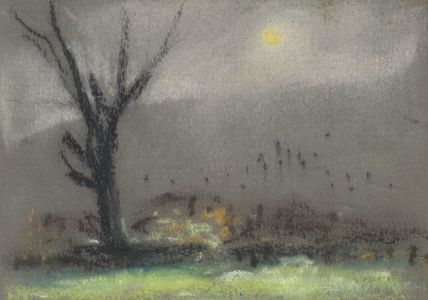 Marcus Adams - Small 1958 Pastel, Sunset Over Witheridge Hill