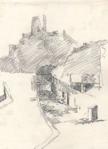 Marcus Adams - Early 20th Century Graphite Drawing, View of Buildings
