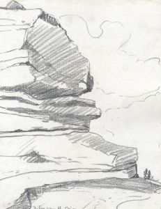 Marcus Adams - Early 20th Century Graphite Drawing, Rock Formation, Filey