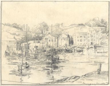 Marcus Adams - 1934 Graphite Drawing, Mevagissey