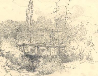 Marcus Adams - 1927 Graphite Drawing, The Old Bridge
