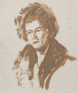 Gilbert Adams - Mid 20th Century Gouache, Portrait of a Woman
