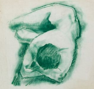Gilbert Adams - Mid 20th Century Pastel, Curled Nude Study