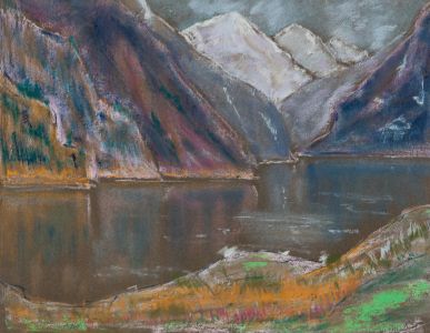Rosalind Adams (née Thuillier) - Contemporary Pastel, Lake in North America