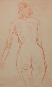 Gilbert Adams - Mid 20th Century Pastel, Nude from Behind