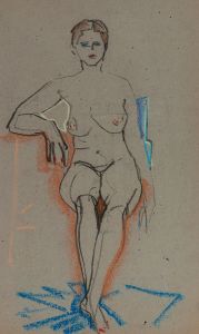 Gilbert Adams - Mid 20th Century Pastel, Seated Nude