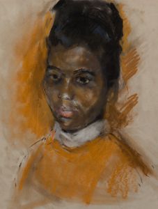 Gilbert Adams - Mid 20th Century Pastel, Portrait of a Woman in Yellow