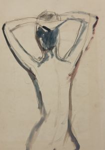 Gilbert Adams - Mid 20th Century Watercolour, Nude from Behind