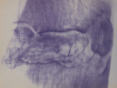 Gilbert Adams - Mid 20th Century Pastel, Composition in Purple