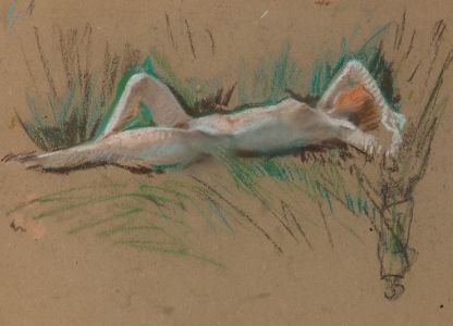 Gilbert Adams - Mid 20th Century Pastel, Reclining Nude