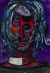 Rosalind Adams (née Thuillier) - Contemporary Mixed Media, Portrait, Abstracted