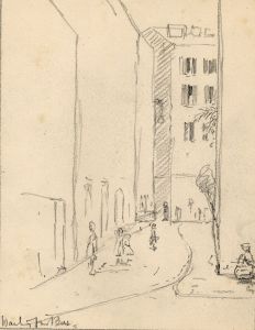 Marcus Adams - Two Early 20th Century Graphite Drawings, Street Scenes