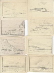 Marcus Adams - Nine Early 20th Century Graphite Drawings, Coastal Views