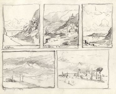 Marcus Adams - Early 20th Century Graphite Drawing, Five Swiss Landscapes