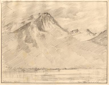 Marcus Adams - Early 20th Century Graphite Drawing, Dramatic Swiss Landscape