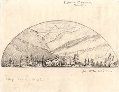 Marcus Adams - Early 20th Century Graphite Drawing, Swiss Mountain Village