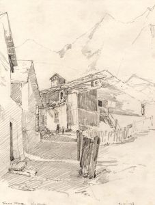 Marcus Adams - Early 20th Century Graphite Drawing, Saas-Fee, Switzerland