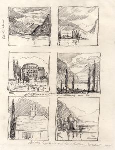 Marcus Adams - Early 20th Century Graphite Drawing, Six Mountain Landscapes