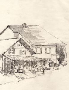 Marcus Adams - Early 20th Century Graphite Drawing, Chalet