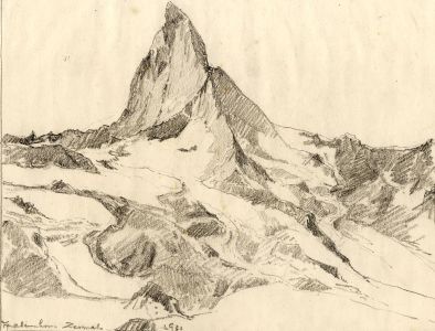 Marcus Adams - 1930 Graphite Drawing, Zermatt, Switzerland