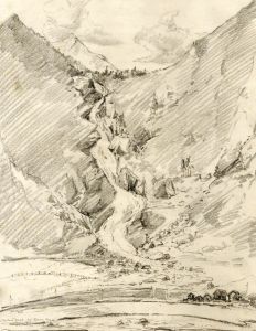 Marcus Adams - Early 20th Century Graphite Drawing, Mountain Stream