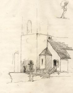 Marcus Adams - Early 20th Century Graphite Drawing, Study of a Church