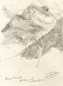 Marcus Adams - Early 20th Century Graphite Drawing, Monte Rosa