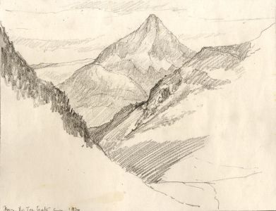 Marcus Adams - Early 20th Century Graphite Drawing, Swiss Landscape