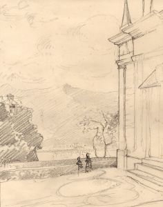 Marcus Adams - 1928 Graphite Drawing, Italian Scene
