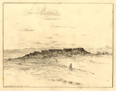 Marcus Adams - 1929 Graphite Drawing, North African Town