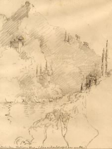 Marcus Adams - 1928 Graphite Drawing, Misty Day, Portofino